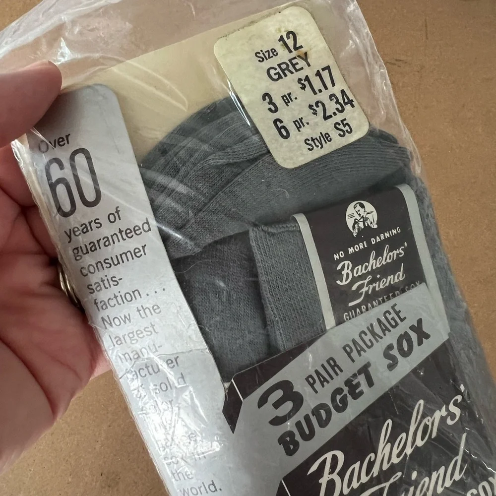 Vintage 1950s Bachelor’s Friend Men’s Socks – Unopened Original Package Size 12 - Picture 6 of 6